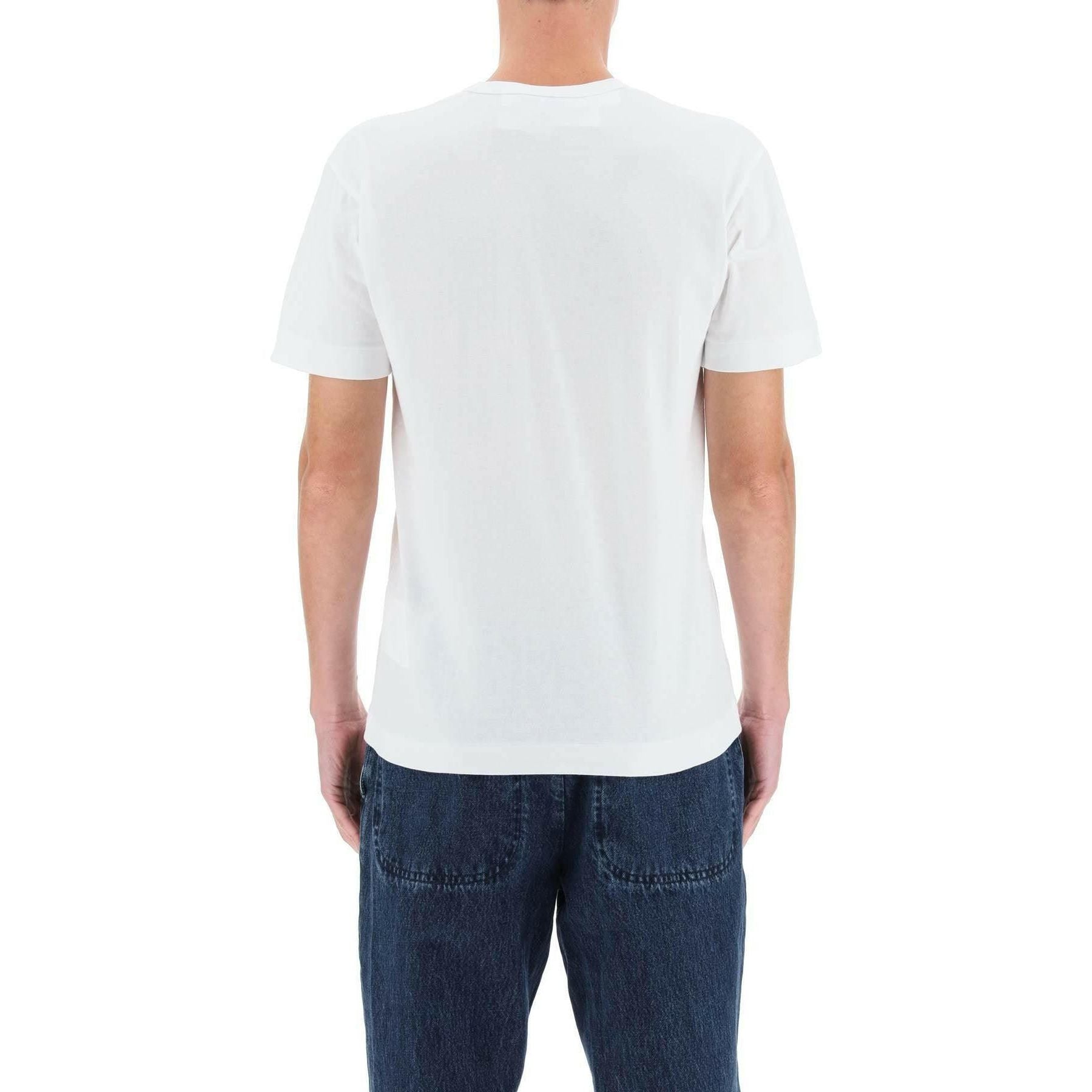 White Heart Polka Dot Cotton T-Shirt COMME DES GARCONS PLAY JOHN JULIA.