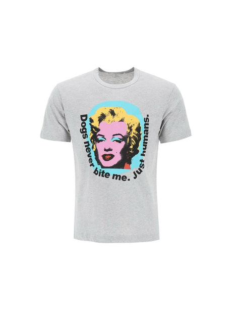 Gray Marilyn Monroe Print T-Shirt COMME DES GARCONS SHIRT JOHN JULIA.