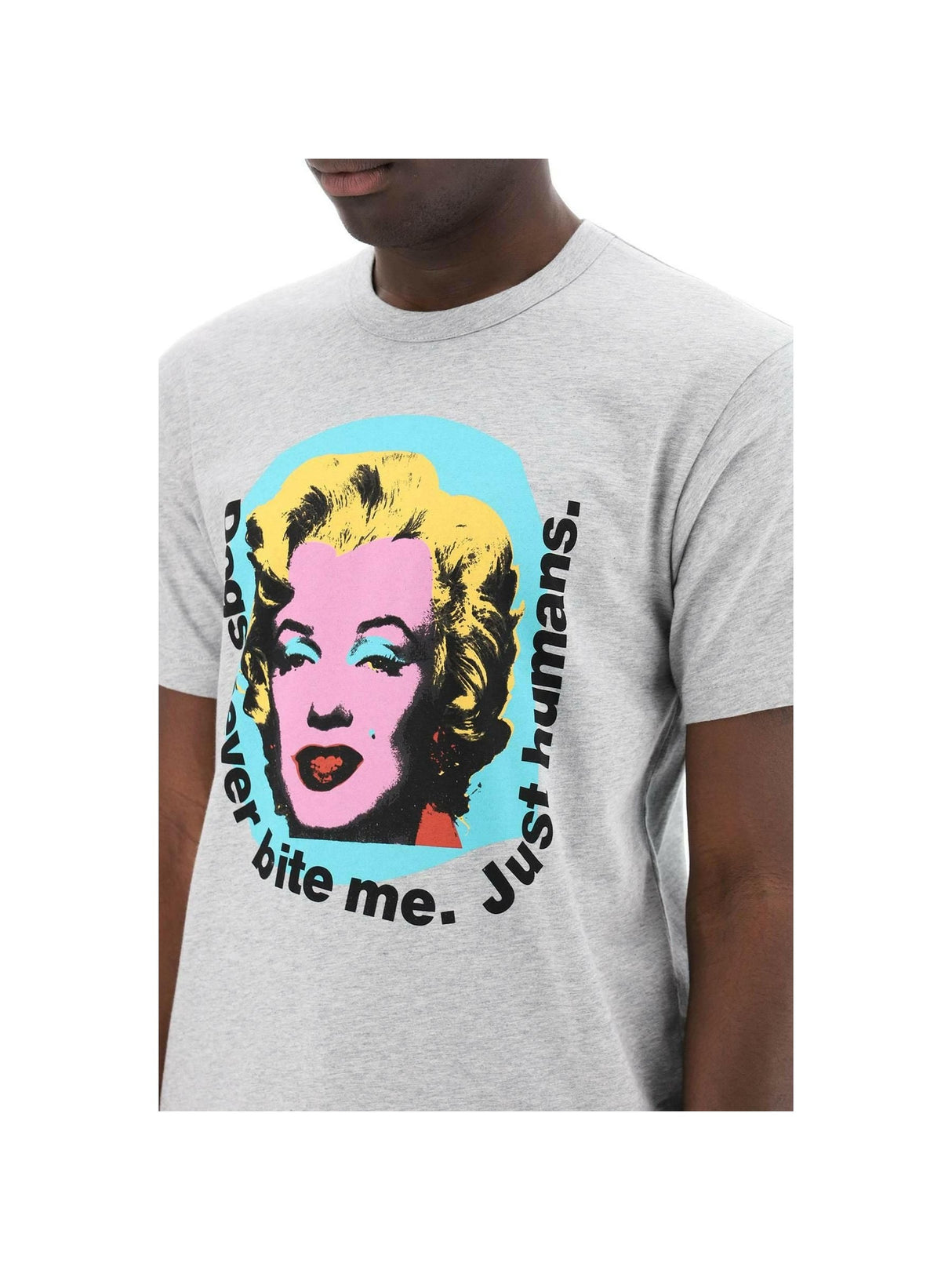 Gray Marilyn Monroe Print T-Shirt COMME DES GARCONS SHIRT JOHN JULIA.