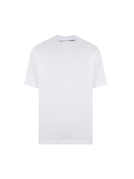 COMME DES GARÇONS SHIRT-Logo Print Cotton T-shirt-JOHN JULIA