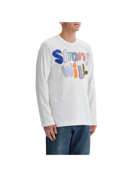 Strong Will Graphic Cotton Shirt-Comme des Garçons Shirt-JOHN JULIA