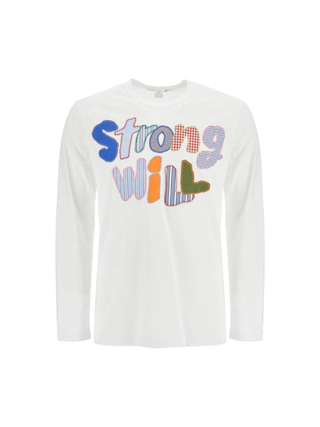 Strong Will Graphic Cotton Shirt-Comme des Garçons Shirt-JOHN JULIA