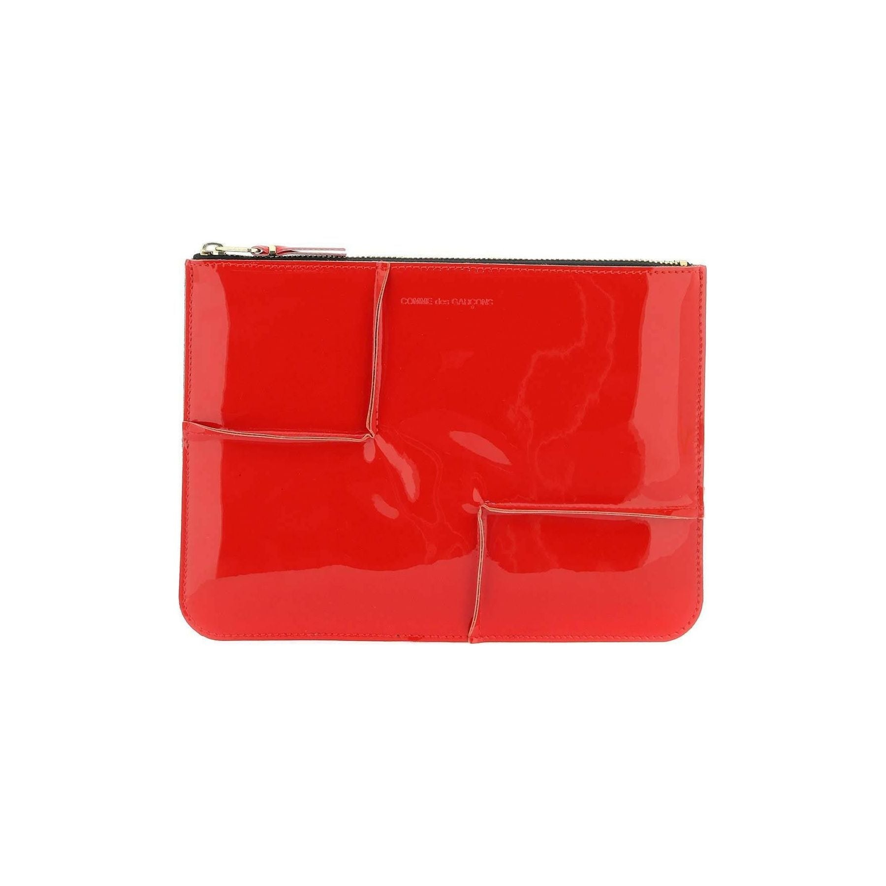Comme des Garçons Red Glossy Patent Leather Pouch COMME DES GARCONS WALLET JOHN JULIA.