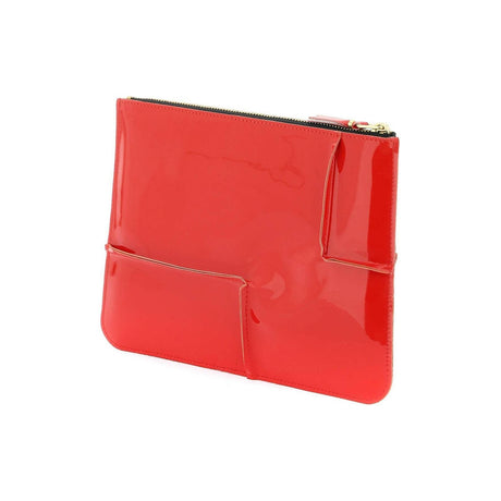 Comme des Garçons Red Glossy Patent Leather Pouch COMME DES GARCONS WALLET JOHN JULIA.