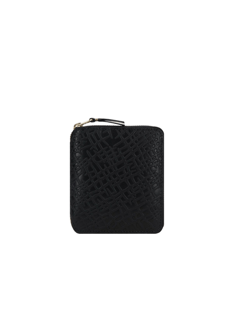 Embossed Leather Small Zip-Around Wallet-COMME DES GARÇONS WALLET-JOHN JULIA