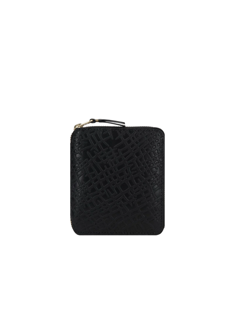 Embossed Leather Small Zip-Around Wallet-COMME DES GARÇONS WALLET-JOHN JULIA