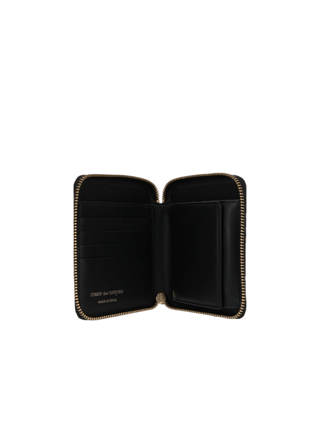 Embossed Leather Small Zip-Around Wallet-COMME DES GARÇONS WALLET-JOHN JULIA