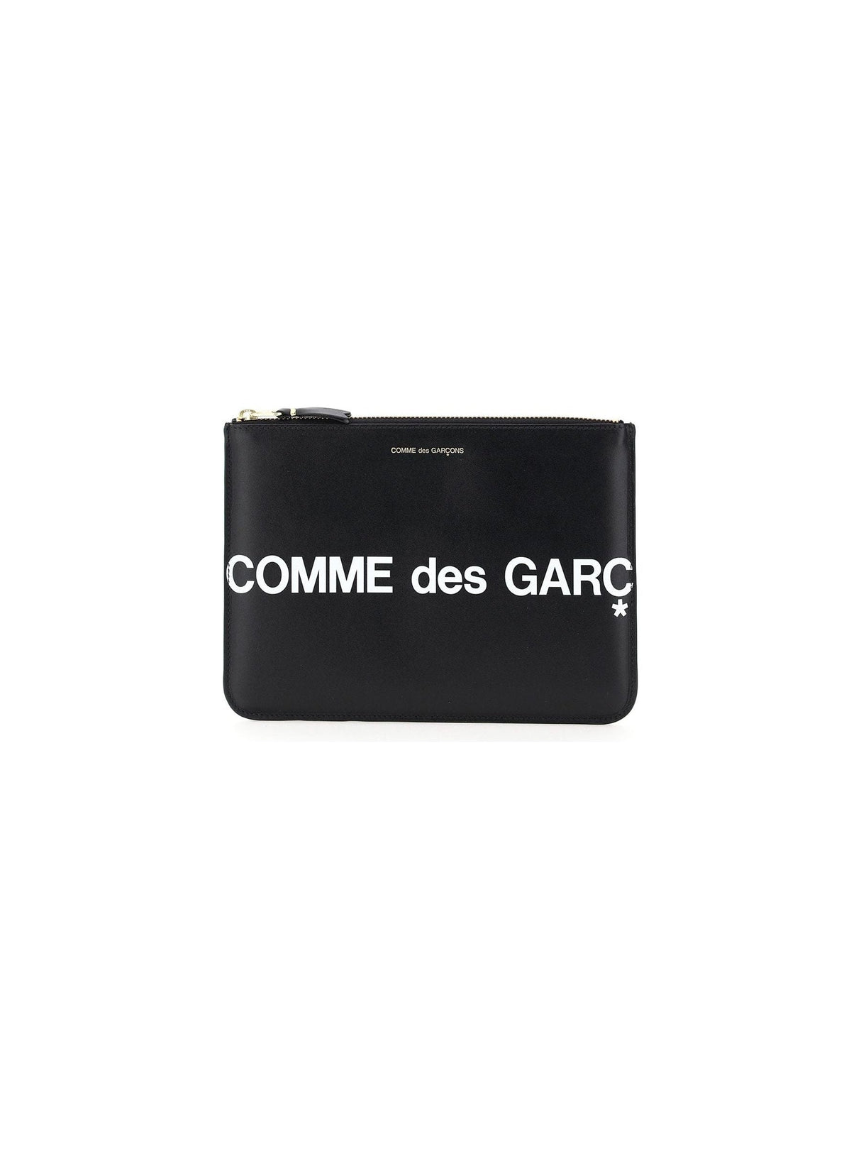 COMME DES GARCONS WALLET-Leather Logo Print Pouch -JOHN JULIA.