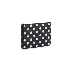 Comme des Garçons Black Leather Polka Dot Printed Zip Pouch COMME DES GARCONS WALLET JOHN JULIA.