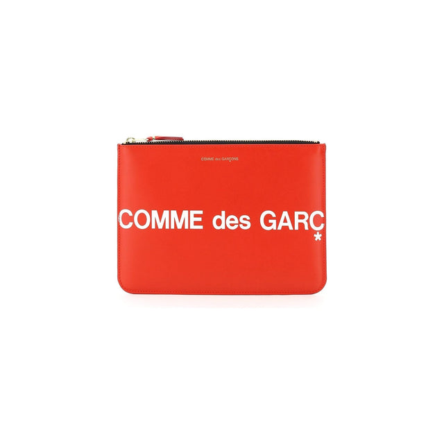 COMME DES GARCONS WALLET-Leather Pouch With Logo -JOHN JULIA.