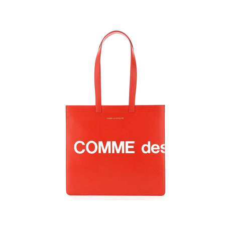 COMME DES GARCONS WALLET-Leather Tote Bag With Logo -JOHN JULIA.