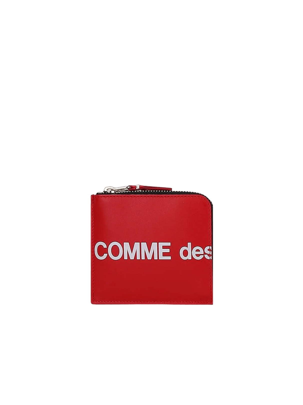 Logo Print Smooth Leather Half-Zip Wallet-COMME DES GARÇONS WALLET-JOHN JULIA