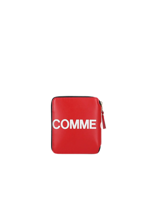 Logo Print Smooth Leather Small Zip-Around Wallet-COMME DES GARÇONS WALLET-JOHN JULIA