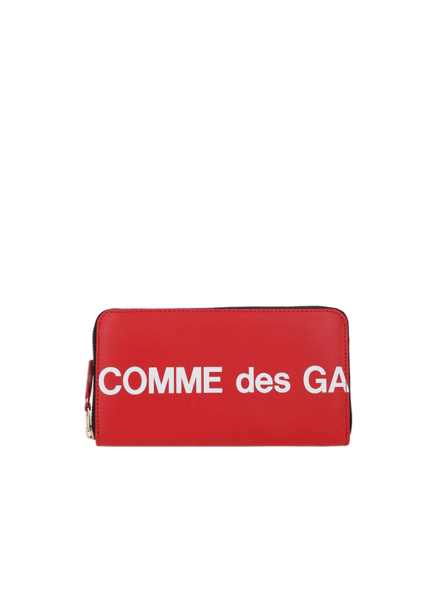 Logo Print Smooth Leather Zip-Around Wallet-COMME DES GARÇONS WALLET-JOHN JULIA