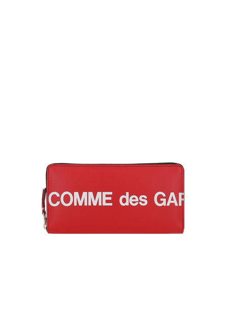 Logo Print Smooth Leather Zip-Around Wallet-COMME DES GARÇONS WALLET-JOHN JULIA