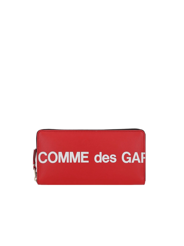 Logo Print Smooth Leather Zip-Around Wallet-COMME DES GARÇONS WALLET-JOHN JULIA