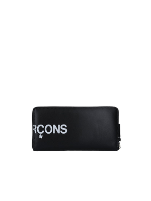 Logo Print Smooth Leather Zip-Around Wallet-COMME DES GARÇONS WALLET-JOHN JULIA