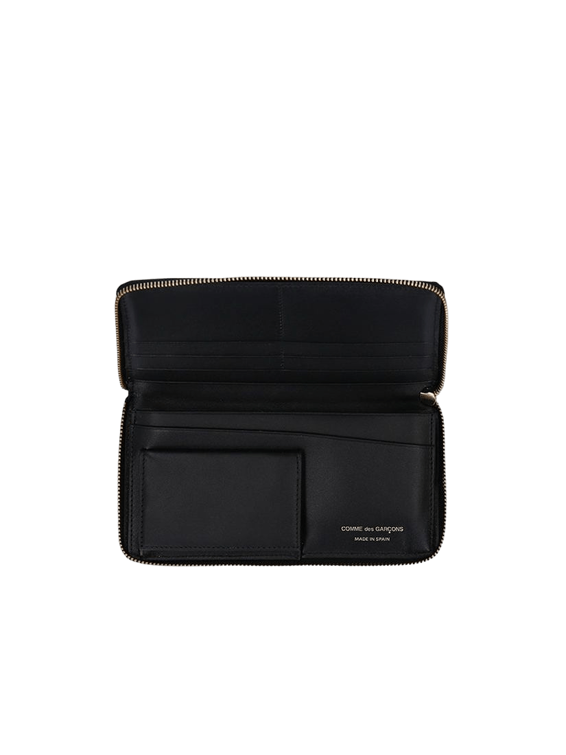 Logo Print Smooth Leather Zip-Around Wallet-COMME DES GARÇONS WALLET-JOHN JULIA