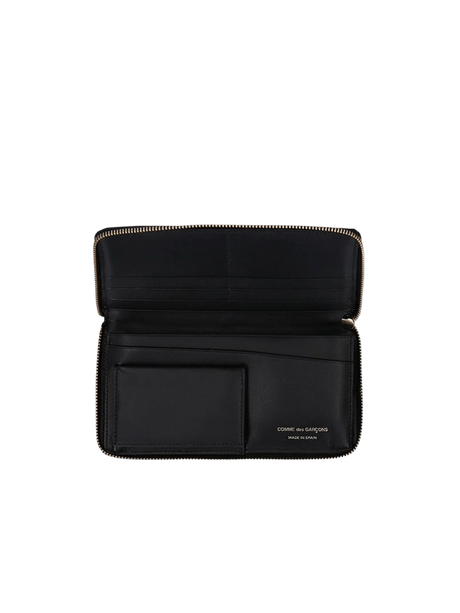 Logo Print Smooth Leather Zip-Around Wallet-COMME DES GARÇONS WALLET-JOHN JULIA