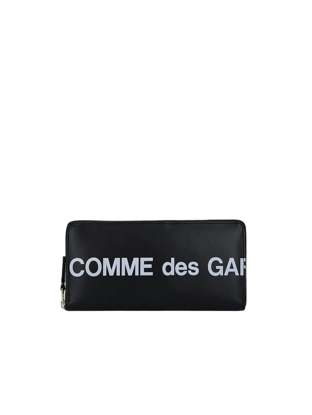 Logo Print Smooth Leather Zip-Around Wallet-COMME DES GARÇONS WALLET-JOHN JULIA