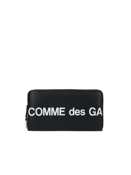 Logo Print Smooth Leather Zip-Around Wallet-COMME DES GARÇONS WALLET-JOHN JULIA