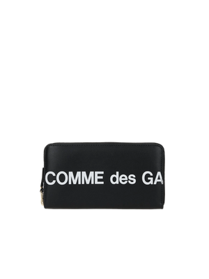 Logo Print Smooth Leather Zip-Around Wallet-COMME DES GARÇONS WALLET-JOHN JULIA