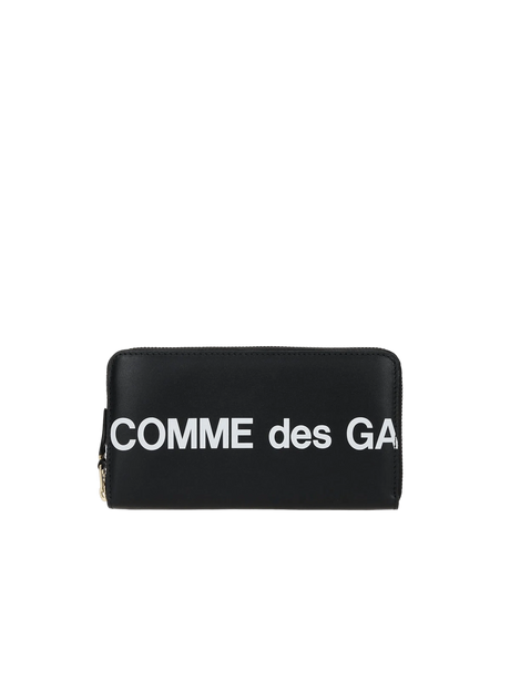 Logo Print Smooth Leather Zip-Around Wallet-COMME DES GARÇONS WALLET-JOHN JULIA