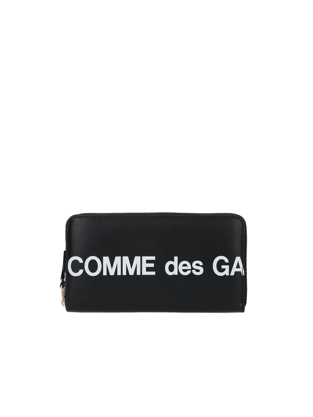 Logo Print Smooth Leather Zip-Around Wallet-COMME DES GARÇONS WALLET-JOHN JULIA