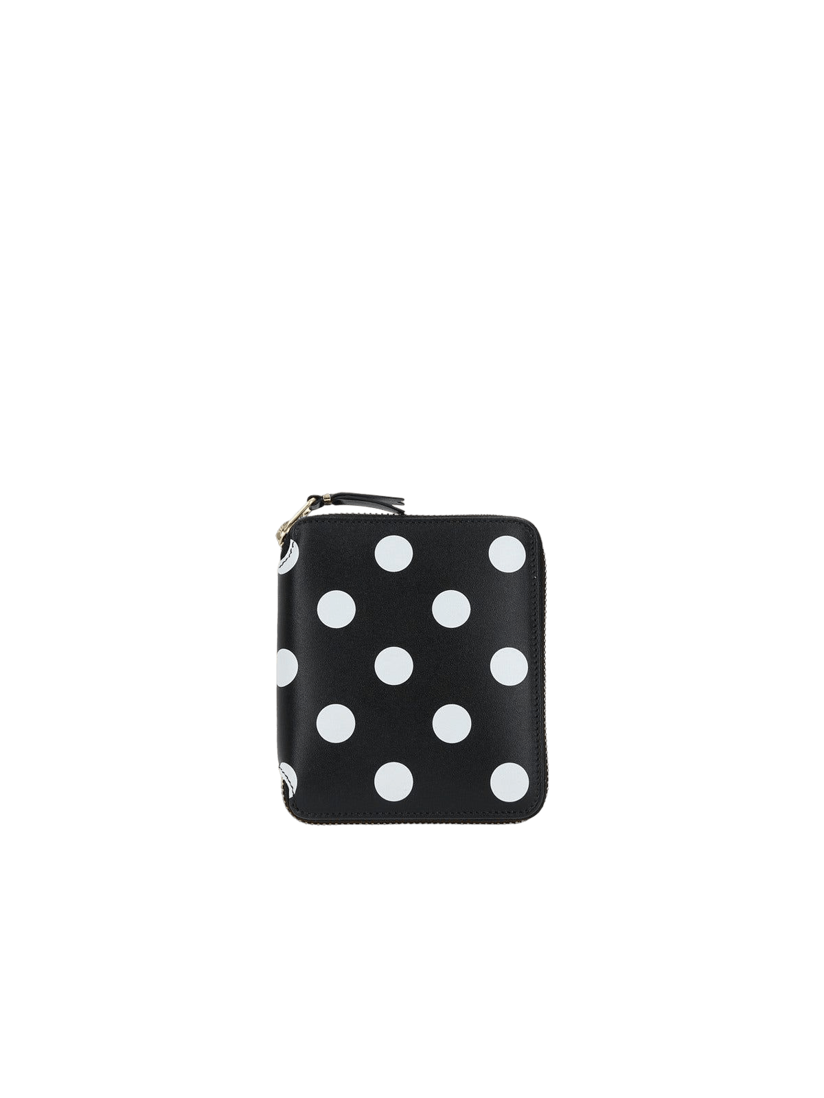 COMME DES GARÇONS WALLET-Polka Dot Print Smooth Leather Zip-Around Wallet-JOHN JULIA