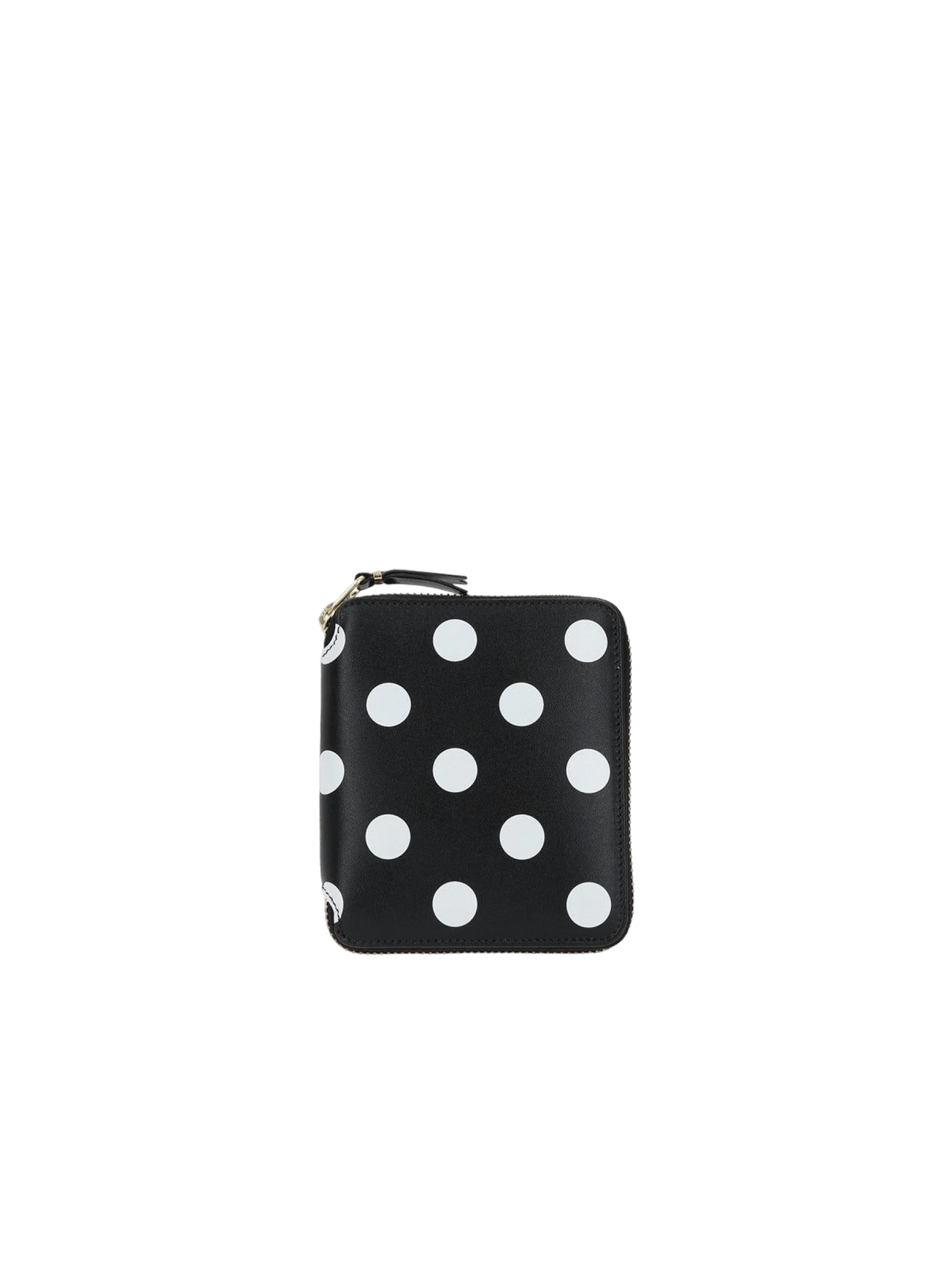 COMME DES GARÇONS WALLET-Polka Dot Print Smooth Leather Zip-Around Wallet-JOHN JULIA