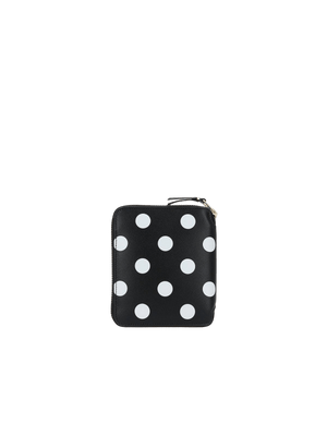 COMME DES GARÇONS WALLET-Polka Dot Print Smooth Leather Zip-Around Wallet-JOHN JULIA