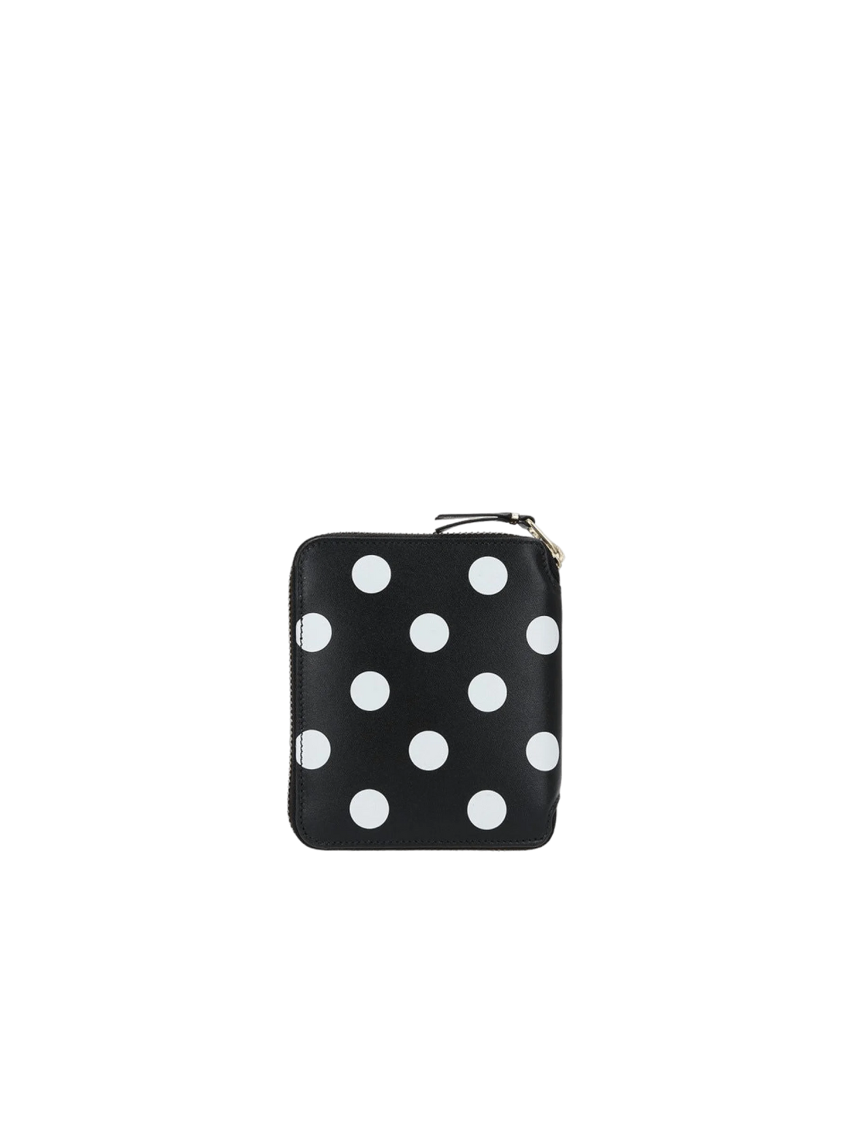 COMME DES GARÇONS WALLET-Polka Dot Print Smooth Leather Zip-Around Wallet-JOHN JULIA