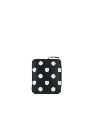 COMME DES GARÇONS WALLET-Polka Dot Print Smooth Leather Zip-Around Wallet-JOHN JULIA