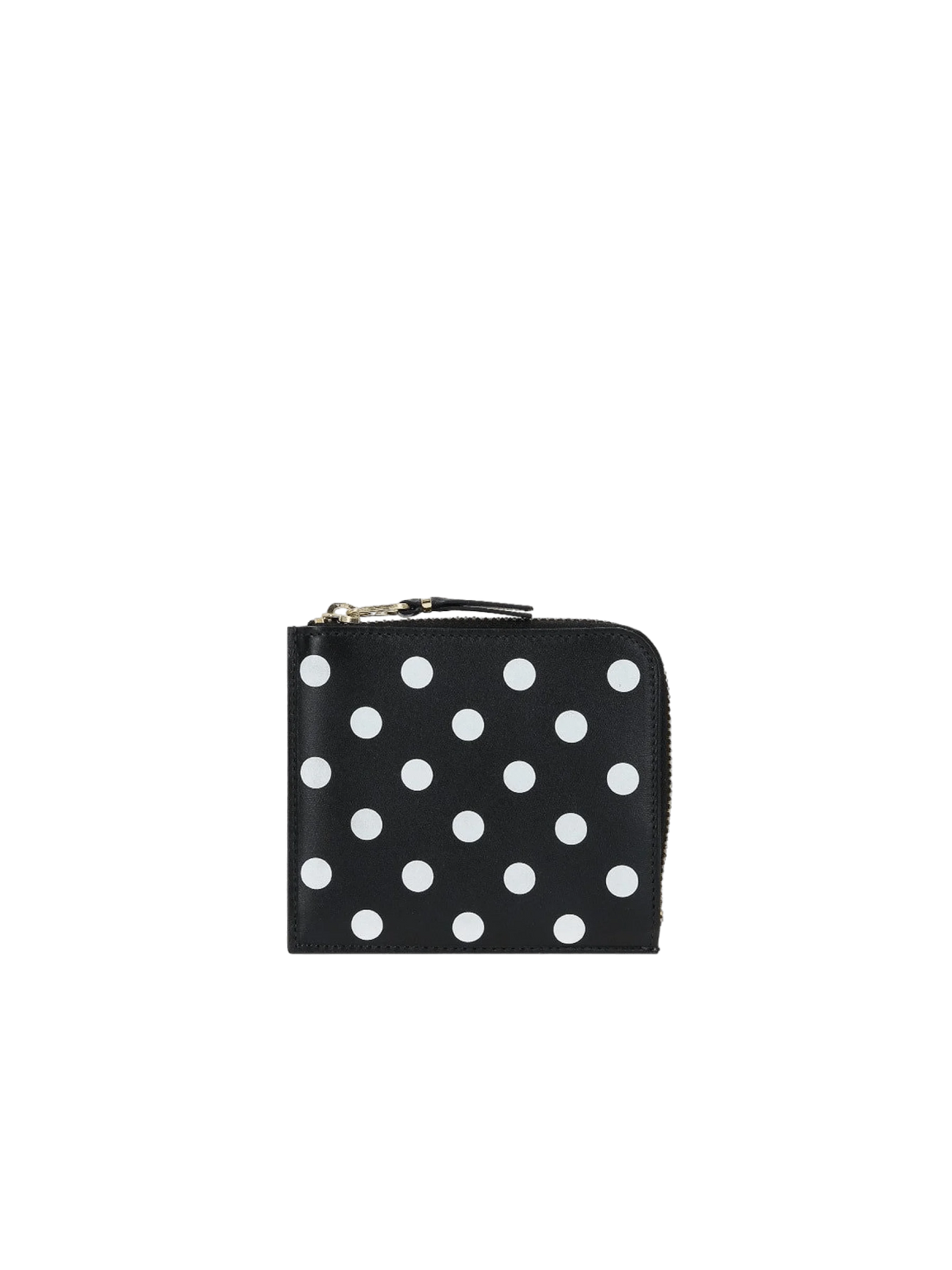 Polka Dots Printed Smooth Leather Half-Zip Wallet-COMME DES GARÇONS WALLET-JOHN JULIA