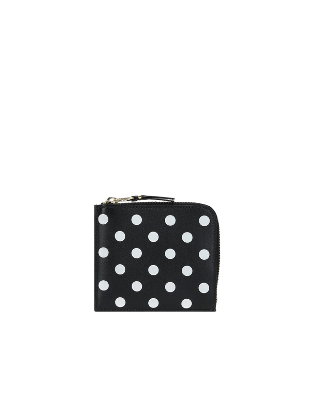 Polka Dots Printed Smooth Leather Half-Zip Wallet-COMME DES GARÇONS WALLET-JOHN JULIA