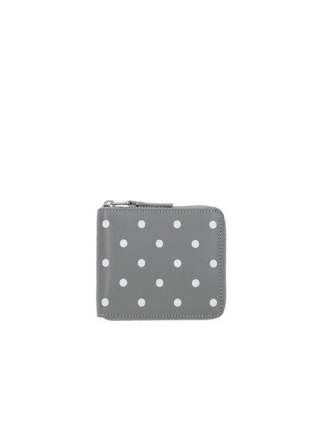 Polka Dots Printed Smooth Leather Zip-Around Wallet-COMME DES GARÇONS WALLET-JOHN JULIA