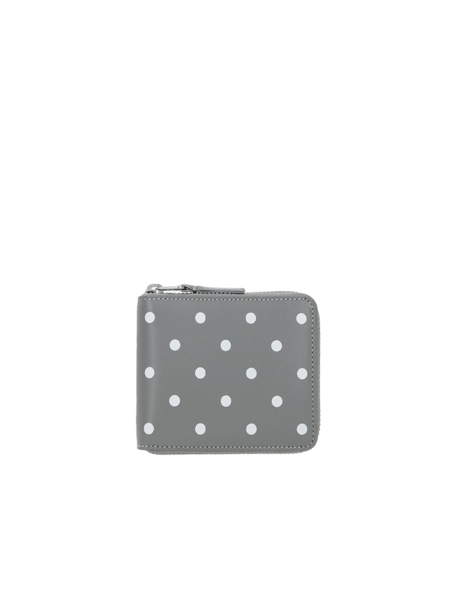 Polka Dots Printed Smooth Leather Zip-Around Wallet-COMME DES GARÇONS WALLET-JOHN JULIA