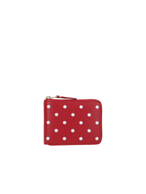 Polka Dots Printed Smooth Leather Zip-Around Wallet-COMME DES GARÇONS WALLET-JOHN JULIA