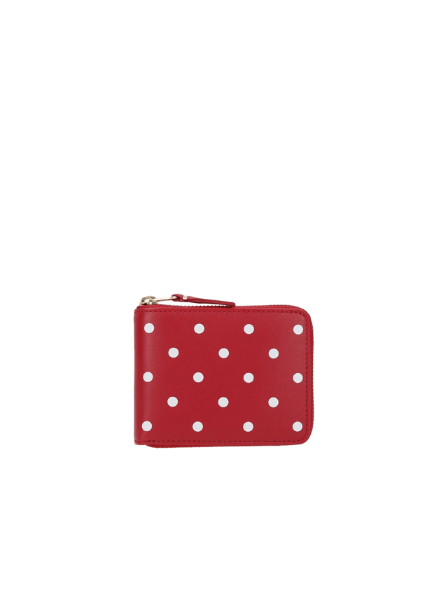 Polka Dots Printed Smooth Leather Zip-Around Wallet-COMME DES GARÇONS WALLET-JOHN JULIA