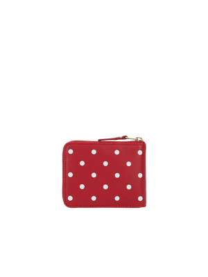 Polka Dots Printed Smooth Leather Zip-Around Wallet-COMME DES GARÇONS WALLET-JOHN JULIA