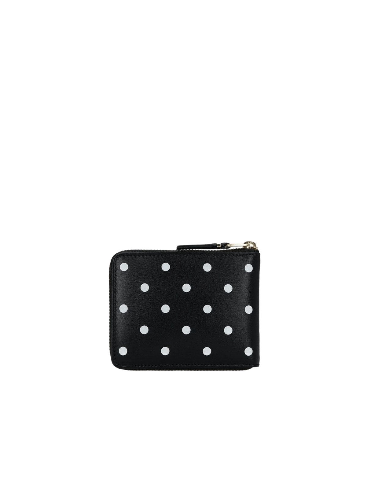 COMME DES GARÇONS WALLET-Polka Dots Printed Smooth Leather Zip-Around Wallet-JOHN JULIA