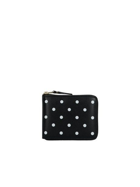 Polka Dots Printed Smooth Leather Zip-Around Wallet-COMME DES GARÇONS WALLET-JOHN JULIA