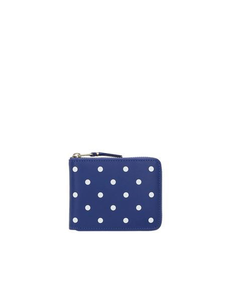 Polka Dots Printed Smooth Leather Zip-Around Wallet-COMME DES GARÇONS WALLET-JOHN JULIA