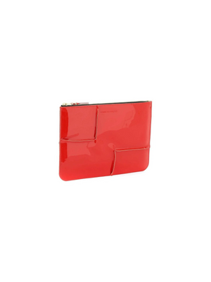 Comme des Garçons Red Glossy Patent Leather Pouch COMME DES GARCONS WALLET JOHN JULIA.