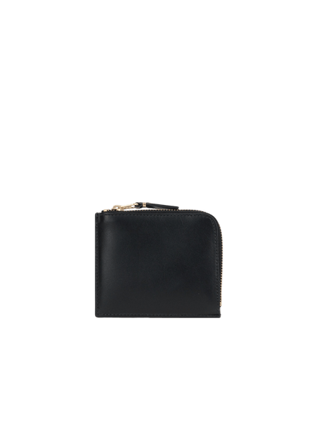 COMME DES GARÇONS WALLET-Smooth Leather Half-Zip Wallet-JOHN JULIA