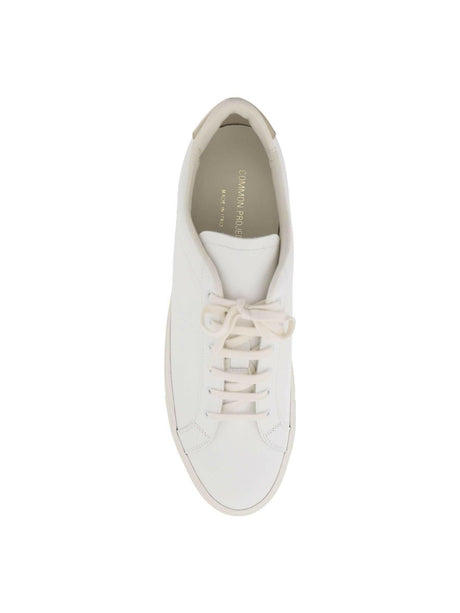 White Tan Retro Low-Top Leather Sneakers COMMON PROJECTS JOHN JULIA.