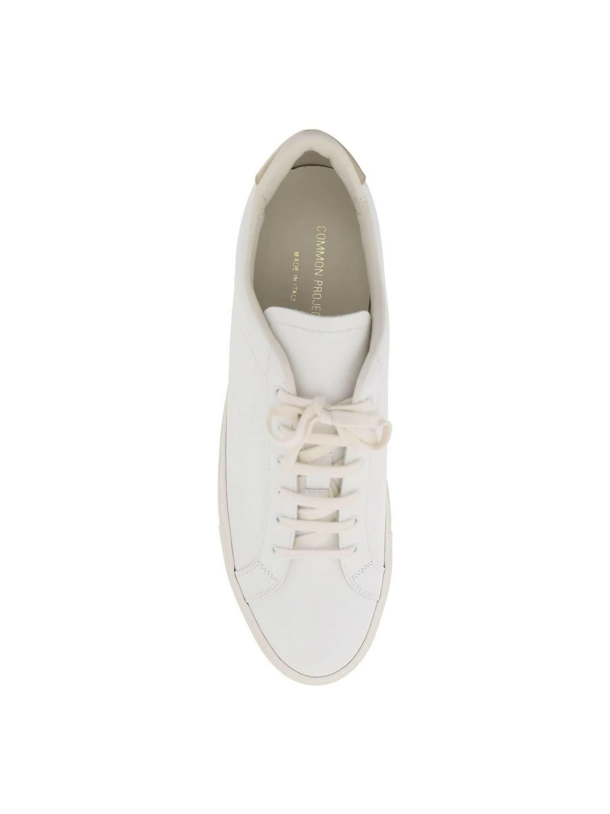 White Tan Retro Low-Top Leather Sneakers COMMON PROJECTS JOHN JULIA.