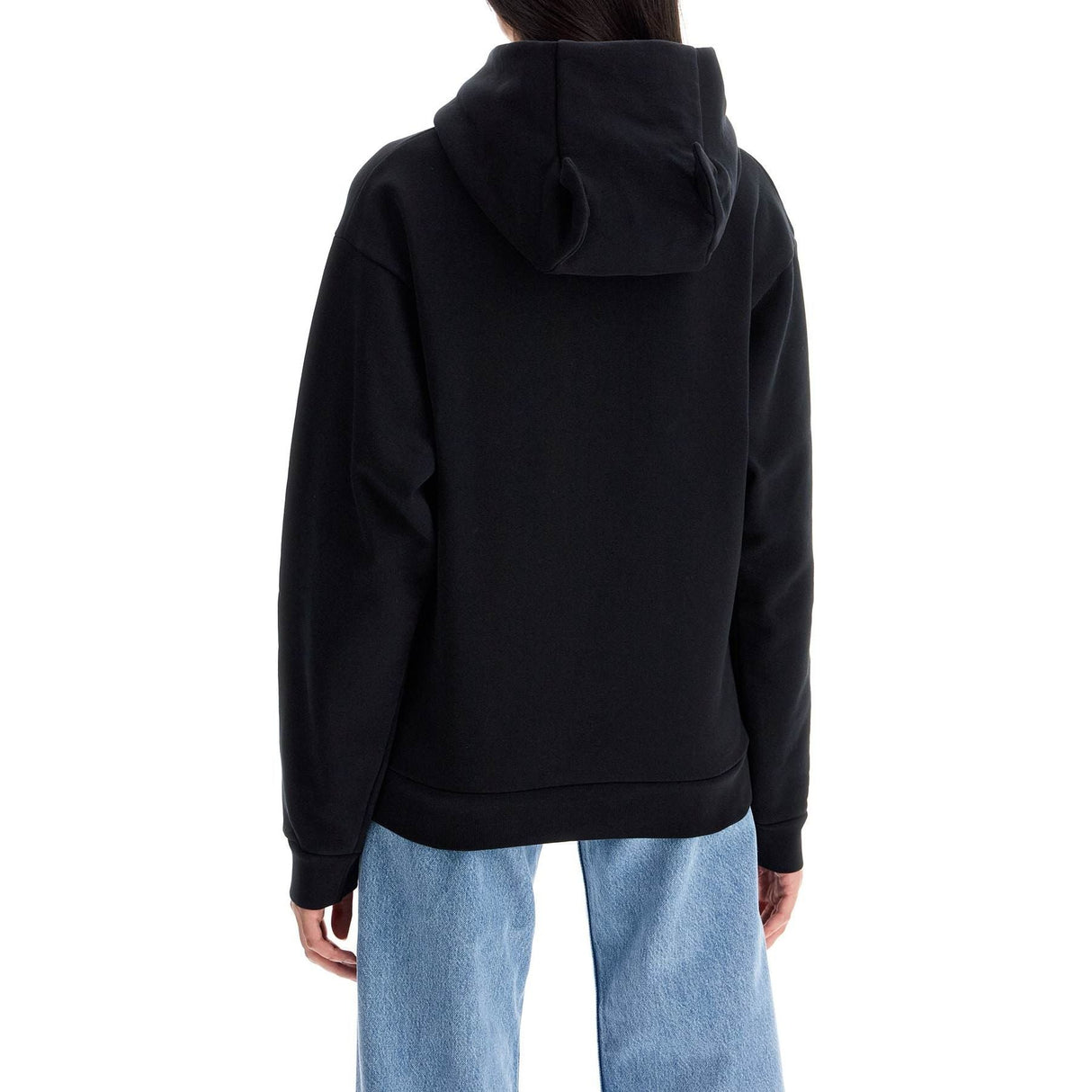 Cotton Blend Loose Fit Hoodie Sweatshirt - Woman > Clothing > Tops and Sweatshirts > Sweatshirts