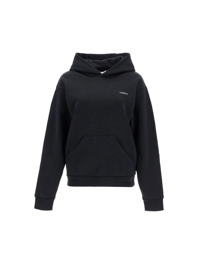 Cotton Blend Loose Fit Hoodie Sweatshirt - Woman > Clothing > Tops and Sweatshirts > Sweatshirts