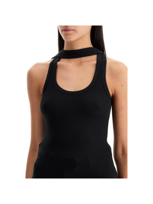 Ribbed Chocker Neckline Top.